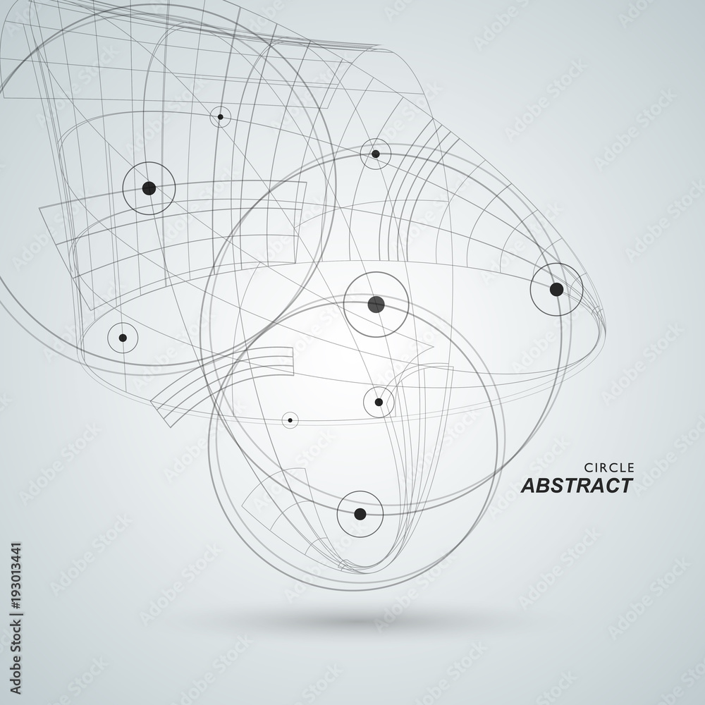 Poster abstract circle design template. dots and lines background