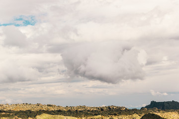 Fototapeta premium Beautiful mountains and rocks in the sky with clouds