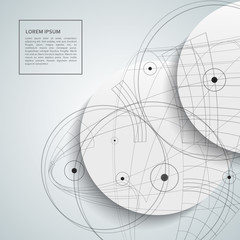 Abstract circle design template. Dots and lines background