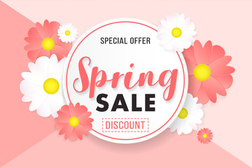 Fototapeta na wymiar Poster Background Promotion Banner Special Offer Spring Sale Discount