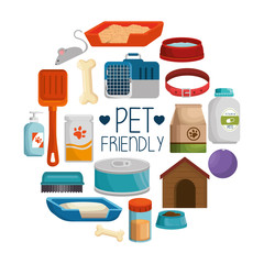 pet shop products set icons vector illustration design