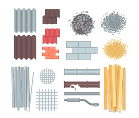 Construction materials - set of modern vector elements