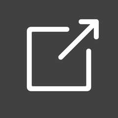 External Link icon - simple flat design isolated on grey background, vector