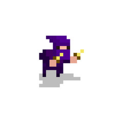Obraz premium pixel character assassin for games and web sites