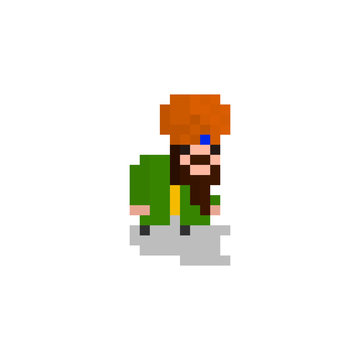 Pixel character  Arab in a turban  for games and websites