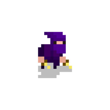 pixel character assassin for games and web sites
