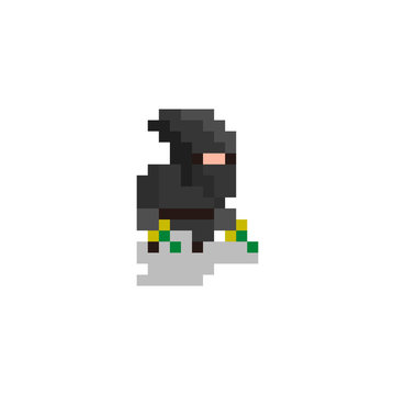 pixel character assassin for games and web sites