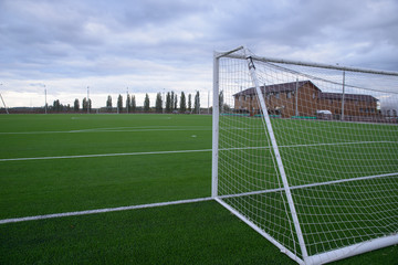 Football field with artificial turf