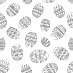 Set of easter eggs on white background