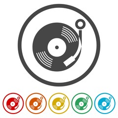 Gramophone icon, 6 Colors Included