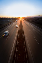 Autobahn Sonnenuntergang