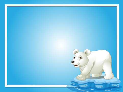 Frame template with cute polar bear
