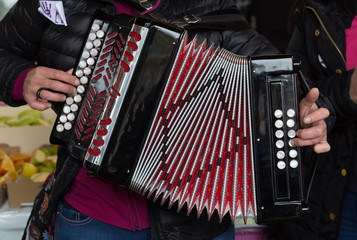The accordion, an instrument widely used in Basque culture