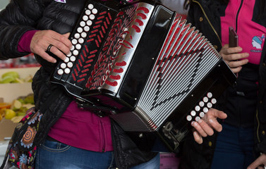 The accordion, an instrument widely used in Basque culture