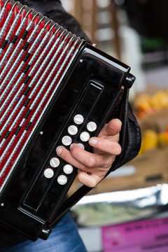 The accordion, an instrument widely used in Basque culture