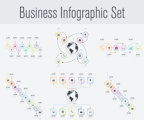 Set with infographics