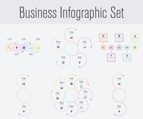 Set with infographics