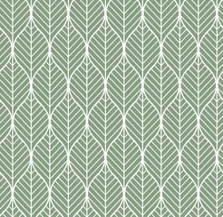 Wallpaper murals Geometric leaves Vector illustration of leaves seamless pattern. Floral organic background. 