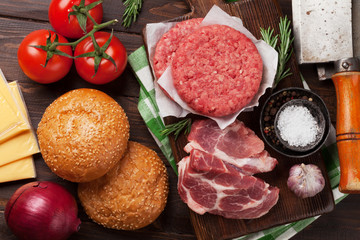 Tasty grilled home made burger cooking