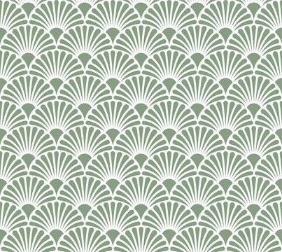 Vector Flower Abstract Seamless Pattern. Art Deco Style Background. Geometric texture.