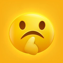 Sad yellow smiley emoji emoticon icon.
