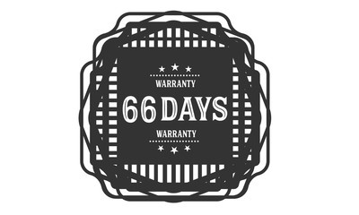 66 days warranty rubber stamp 