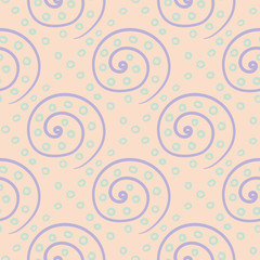 Fototapeta na wymiar Geometric seamless pattern. Beige background with violet and blue elements