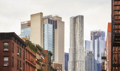 Manhattan old and modern architecture, New York City, USA.