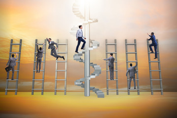 Competition concept with businessman beating competitors