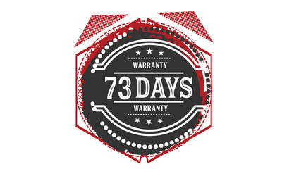 73 days warranty rubber stamp 