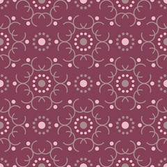 Purple red geometric seamless background. Dark deep red background