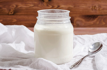 yogurt on a white background