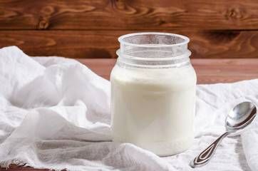 yogurt on a white background