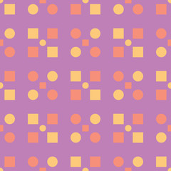 Geometric seamless background. Bright colored elements on violet background
