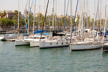 Some boats in Barcelona port