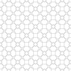 Fototapeta premium Gray geometric ornament on white background. Seamless pattern