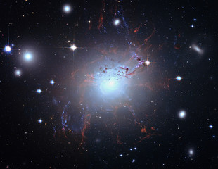 Bright galaxy Deep Space NGC 1275. Elements of this image furnished by NASA. Retouched image.