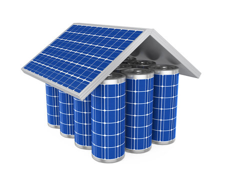 House Solar Battery Isolated