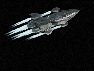spaceship aircraft for science fiction 3d rendering of alien spacecraft