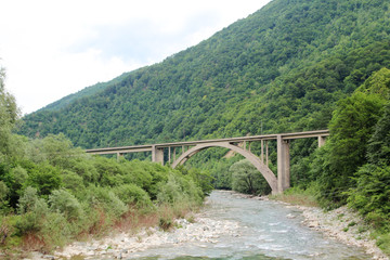 A bridge over the river not far from Biogradska Gora, Montenegro