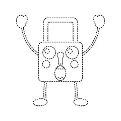 safe secure padlock kawaii character vector illustration sticker design