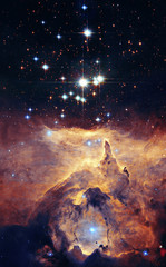 Core of diffuse nebula NGC 6357. Lobster Nebula. Elements of this image furnished by NASA. Retouched image.