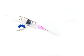 Syringes and drugs used in the medical field
