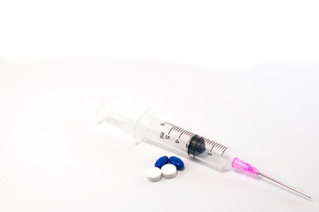 Syringes and drugs used in the medical field
