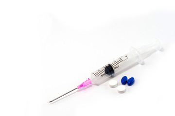 Syringes and drugs used in the medical field