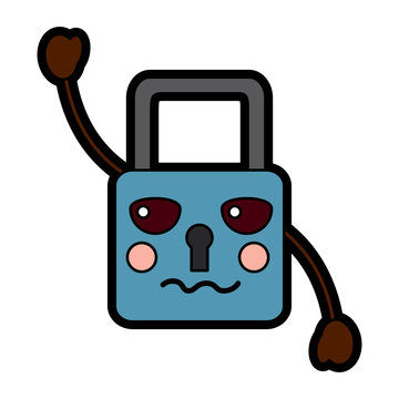 safety lock angry emoji icon image vector illustration design 