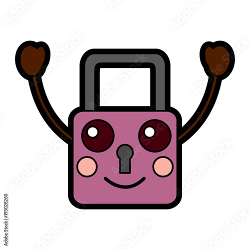 "safety lock happy emoji icon image vector illustration design " Stock