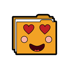 file folder heart eyes emoji icon image vector illustration design 