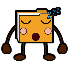 file folder sleeping emoji icon image vector illustration design 