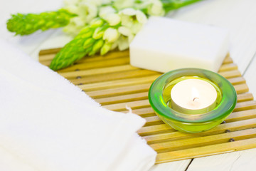 Spa concept with a candle